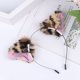 thumbnail image 5 of Diadema con orejas de animal adorables y estampado de leopardo, diadema esponjosa, tocado decorativo, bandas de metal para el cabello, suministros para recuerdos de fiesta., 5 of 5