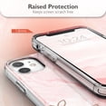 thumbnail image 5 of Vena Melange Marble Case Compatible with Apple iPhone 12 Mini (5.4"-inch), (Drop Proof Protection) Stylish Bumper Case Cover - Pink, 5 of 8