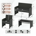 thumbnail image 3 of Costway 8 PCS Patio Conversation Set with Seat Cushions & Tempered Glass Tabletop, Porch Black+Black, 3 of 10