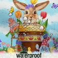 thumbnail image 4 of Easter Shower Curtain, Cute Bunny Rabbit Gnomes with Colorful Tulip Flowers Buttflies Spring Bathroom Curtain for Home Bathtub Decor Waterproof Fabric Machine Washable with 12 Hooks, 4 of 6