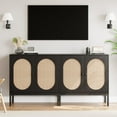 thumbnail image 2 of 2024 New Rattan Storage Cabinet, Sideboard Buffet Cabinet, Accent Cabinet with 2 Rattan Doors, Wood Accent Furniture with Adjustable Shelves for Living Room, Entryway, 2 of 9