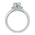 thumbnail image 3 of 1 Carat Round Cut Moissanite Engagement Ring - Diamond Wedding Ring - Promise Rings- 18k White Gold Over Silver, 3 of 4
