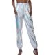 thumbnail image 1 of Pantalones de cintura alta para mujer, ropa informal de verano, pantalones metálicos, 1 of 3