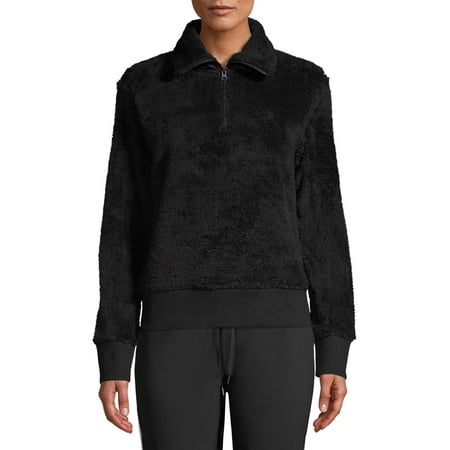Athletic Works Women's Athleisure Sherpa 1/4-Zip Pullover