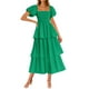 thumbnail image 1 of Vestido midi ZESICA 2025 Summer Boho de manga corta abullonada para mujer, 1 of 9