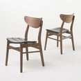 thumbnail image 3 of Noble House Ava Mid Century Modern Bonded Leather Dining Chairs, Set of 2, Dark Brown, 3 of 11