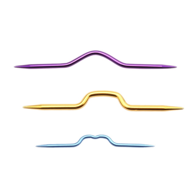 Miangastore 3PCS Knitting Tool Sweater Hooks Knitting Needles Cable Needle Crooked Needle Sewing Needles (Random Color)