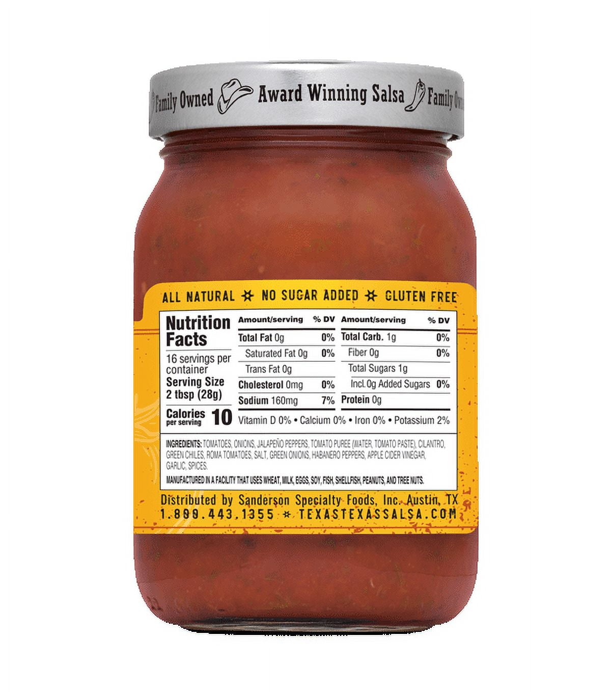 (3 pack) Texas Texas Restaurant Style Medium Salsa, Fresh 16 oz Jar