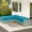 Blue, variant on Superjoe Outdoor 7-Piece Patio Furniture Set, Wicker Patio Conversation Sets with Cushions and Coffee Table, All Weather Outdoor Modular Sectional Sofa for Porch Balcony Backyard Deck, Light Blue