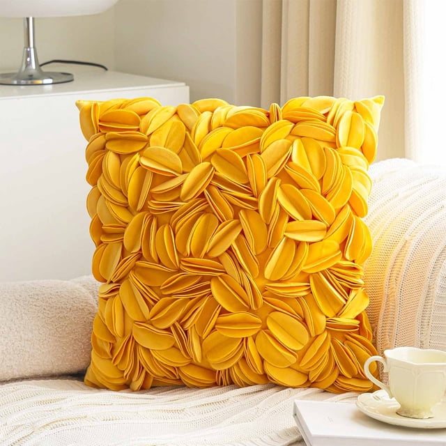 Scandinavian Style Solid Color Pillowcover Leaf Pillowcover Soft And Comfortable Sofa Bedroom Decorative Cushion Cover