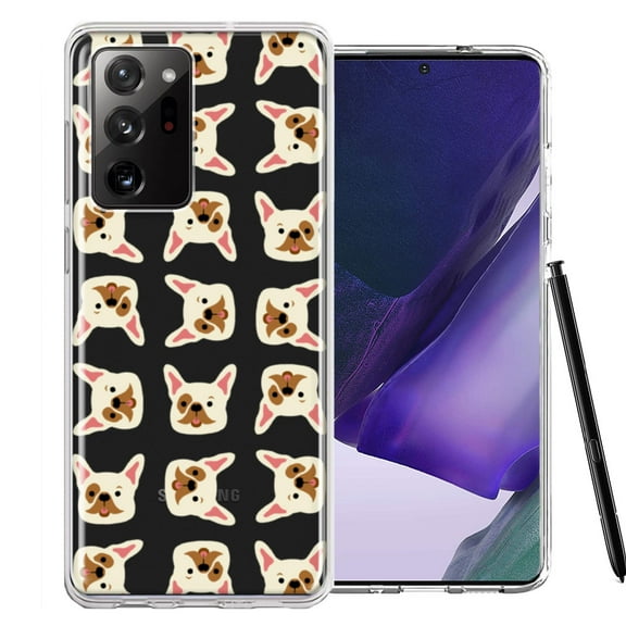 MUNDAZE For Samsung Galaxy Note 20 Ultra Frenchie Bulldog Polkadots Design Double Layer Phone Case Cover