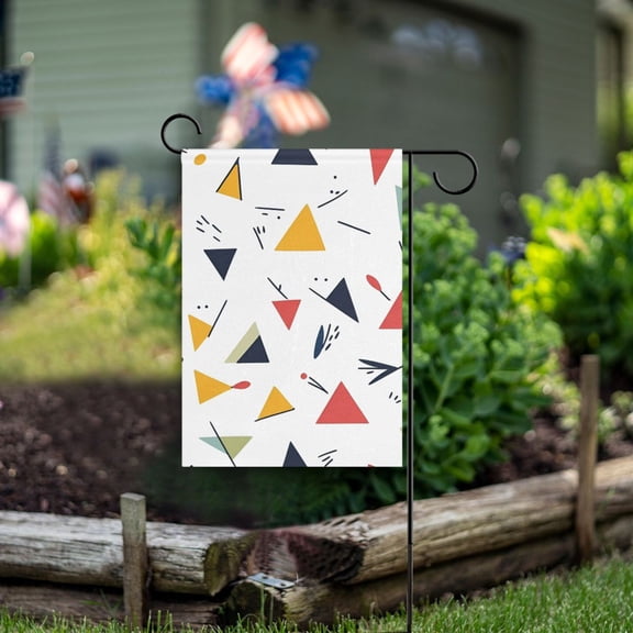 Yayeee Garden Flag 12" x 18" Double Sided Outdoor Yard Lawn Holiday Decorations, Colorful Triangles