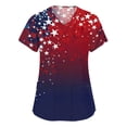 thumbnail image 2 of KDDYLITQ 250 Anniversary Usa Tshirt for Women July 4th National Flag Print V Neck Tops Liberty Usa Flag Independence Tees Red White and Blue Basic Short Sleeve Blouses Dark Blue L, 2 of 6