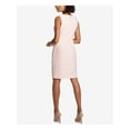 thumbnail image 2 of TOMMY HILFIGER Womens Pink Textured Sleeveless Jewel Neck Knee Length Wear To Work Body Con Dress 14, 2 of 4