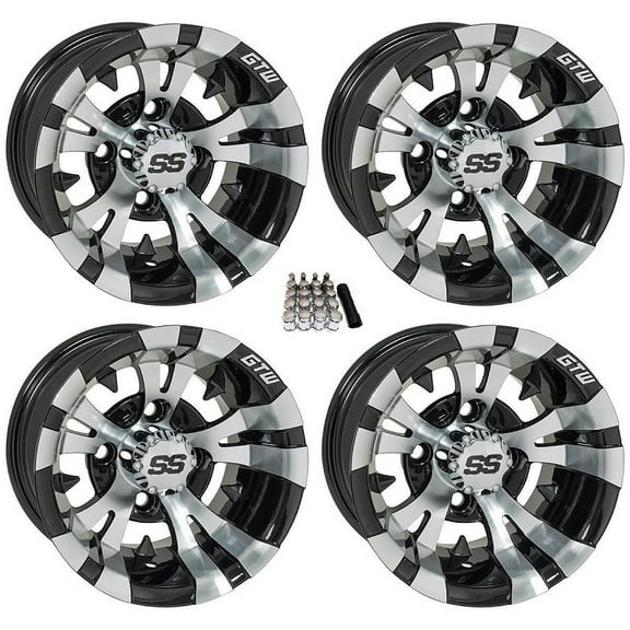 GTW Vampire 14" Golf Cart Wheels/Rims Machined E-Z-GO & Club Car
