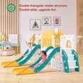 thumbnail image 4 of JOYLDIAS 10 in 1 Toddler Slide and Swing Set,Double Kids Climber Slide Playset for Age 1-3 w/Basketball Hoop,Telescope,Tunnel,Storage Space,Indoor Outdoor Backyard Playground Toys(Yellow & Green), 4 of 18