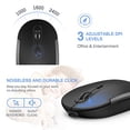 thumbnail image 3 of Teclado y ratón inalámbricos, combo compacto y silencioso de tamaño completo con receptor USB nano recargable- Gris oscuro, 3 of 3