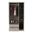 thumbnail image 5 of Boahaus Frankfurt Modern Armoire with 2 Cabinets and 2 Drawers, Black, for Bedroom, 5 of 6