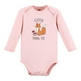 thumbnail image 3 of Touched by Nature Infant Girl Organic Cotton Long-Sleeve Bodysuits, Girl Woodland Alphabet 5-Pack, 12-18 Months, 3 of 7