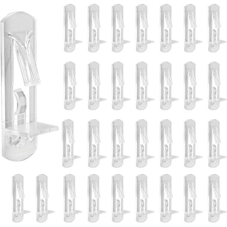 HUSERYT 50 Pack Self-Locking Clear Plastic Shelf Pegs for Cabinet Shelf ...