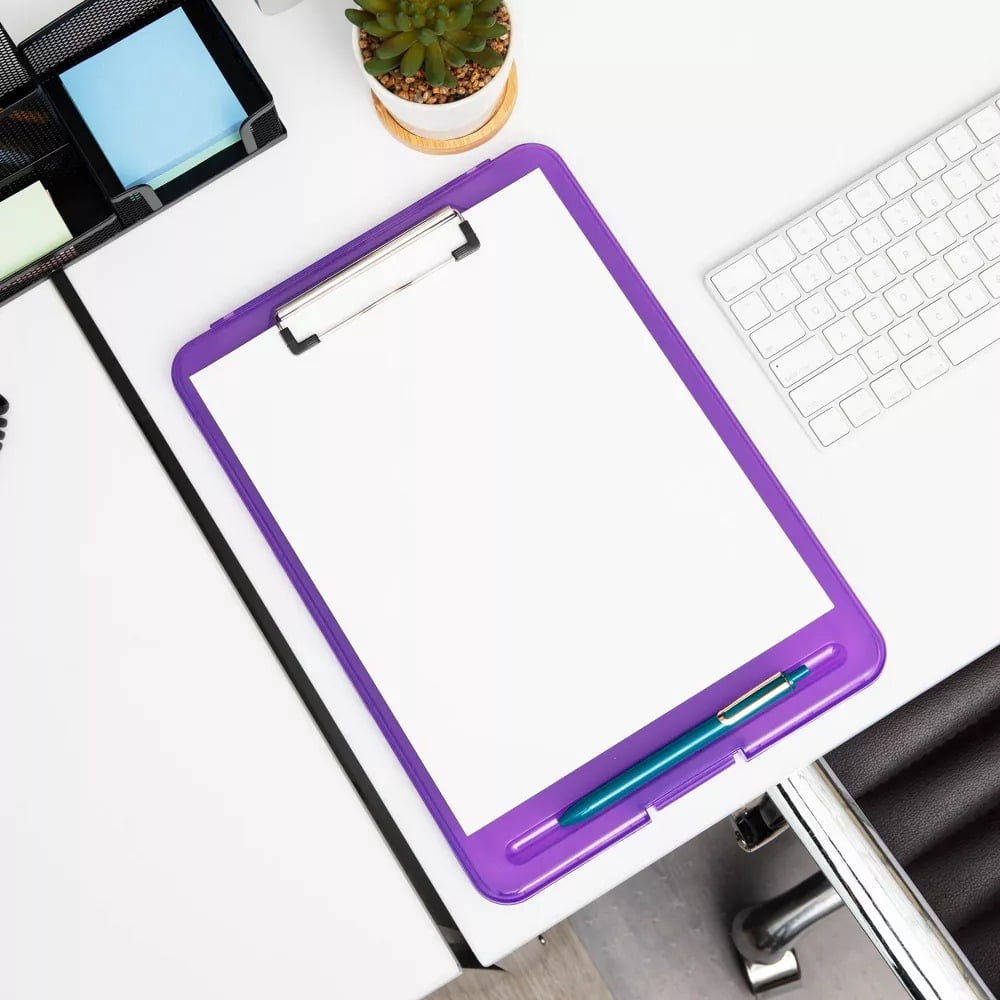 6pk Plastic Clipboard Letter Storage Translucent