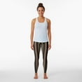 thumbnail image 4 of Coffee Brown and Black Vertical Stripes Leggings gym legging womans Leggings for girls, 4 of 6