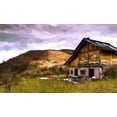 thumbnail image 2 of Bolokofsky, Ronald 24x16 Gold Ornate Wood Framed with Double Matting Museum Art Print Titled - Dolomites Cabin, 2 of 4