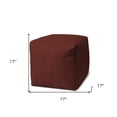 thumbnail image 3 of HomeRoots 17" Red Polyester Cube Indoor Outdoor Pouf Cover, 3 of 6