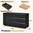 thumbnail image 5 of Ktaxon Fluted 6 Drawer Double Dresser Wood Dresser Storage Cabinet Drawer Organizer Chest of Drawers for Bedroom, Black, 5 of 12