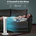 thumbnail image 6 of Tower Fan,85°Oscillating Quiet Cooling Standing Floor Fans with 15H Timer & Remote Control,3 Wind Speed 3 Wind Modes LED Display Bladeless Portable Household Electric Fan,Bedroom Office,White, 6 of 7