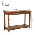 thumbnail image 5 of Finmind 41.3" Solid Wood Console Table, Farmhouse Entryway Table with Storage Shelf, Sofa Console Behind the Couch for Living Room, Hallway, Brown, 5 of 8