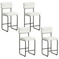 thumbnail image 1 of Gymax Set of 4 Counter Height Bar Stools 26'' Counter Stools w/ Metal Frame & Footrest White & Black, 1 of 10