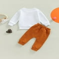 thumbnail image 3 of MesaSe Toddler Baby Boy Fall Clothes Suits Letter Print Tops and Long Pants Set 2 Pieces Set, 3 of 8