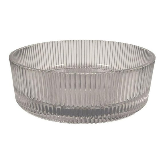 Pemberly Row 16" Circular Tempered Glass Vessel Bathroom Sink in Gray