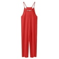 thumbnail image 4 of eczipvz Jumpsuits for Girls Kids Casual Sleeveless Jumpsuits Spaghetti Strap Romper Long Pants with Pockets Girls Rompers Size 7-8 Red|11-12 Years, 4 of 7