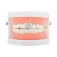 thumbnail image 2 of Unique Bargains 1 Pc Fake Grills Hip Hop Four-Leaf Flower Teeth Grillz Silver Tone, 2 of 6