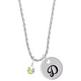 thumbnail image 1 of Delight Jewelry Crystal Clear AB Channel Drop Silvertone Script Initial Disc - D - Charm Necklace, 20"+3", 1 of 4