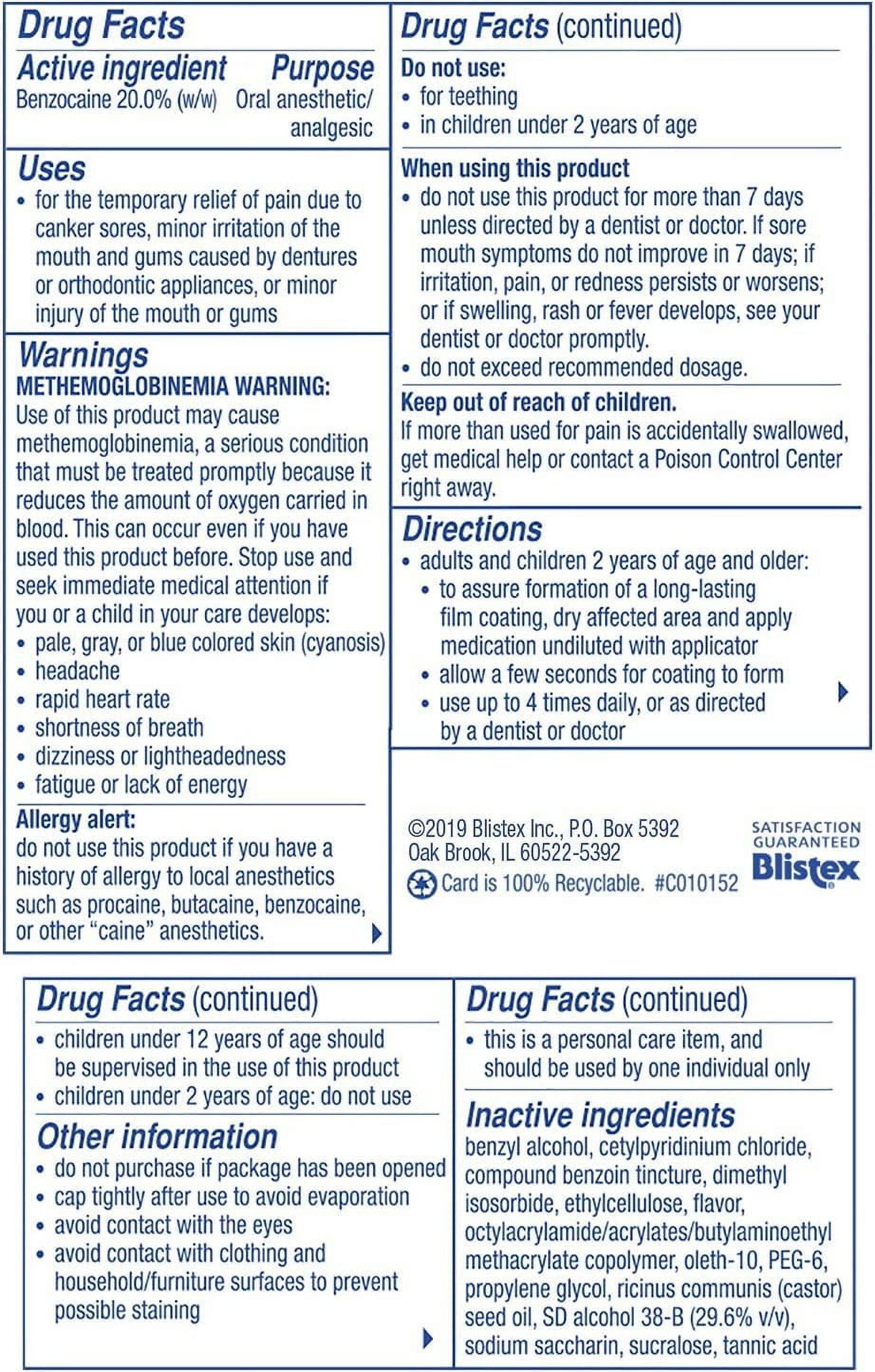 Blistex Kanka Professional Strength Oral Anesthetic, Mouth Pain Liquid, 0.33 oz, 4 Pack