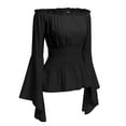 thumbnail image 4 of IWEMEK Long Sleeve Blouses for Women Gothic Steampunk Tops Fashion Dressy Renaissance Plus Size Shirts Strapless Tees, 4 of 7