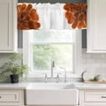 thumbnail image 4 of Burnt Orange Kitchen Valances for Windows, Sparkle Gold Stained Floral Flower Art Bathroom Window Valances 54x18 Inch Rod Pocket Window Treatments Valance Curtains for Living Room Bedroom Decor, 4 of 9