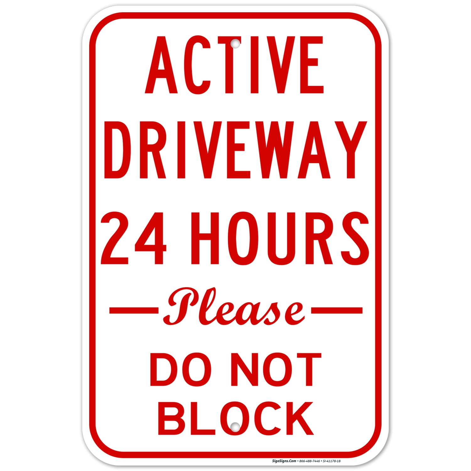 Size Options Attention Circular Driveway Sign Warn of Round Driveways 