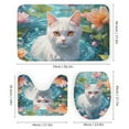 thumbnail image 2 of Cute Cat Shower Curtain 4-Piece Bathroom Decor Set, Includes 72" x 72" Shower Curtain, Toilet Cover Mat, U-Shaped Mat, Non-Slip Floor Mat (with 12 Hooks), 2 of 7