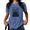 Blue, variant on Women's Tulip Woodcut Graphic Tee Oversized Acid Wash Vintage Botanical Art Short Sleeve Casual Alternative Streetwear Top