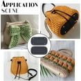 thumbnail image 2 of 2pcs Black Crochet Bag Bottom Base 11.8x5.9" PU Leather Oval Bag Shaper Cushion Pad with 4mm Holes Nails for Knitting Leather Bag Handbags Shoulder Bags DIY Accessories DIY, 2 of 7