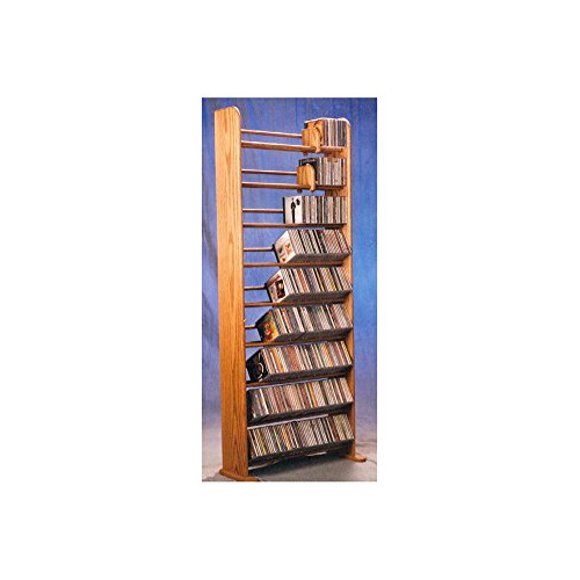 Wood Shed Solid Oak 9 Row Dowel CD Rack