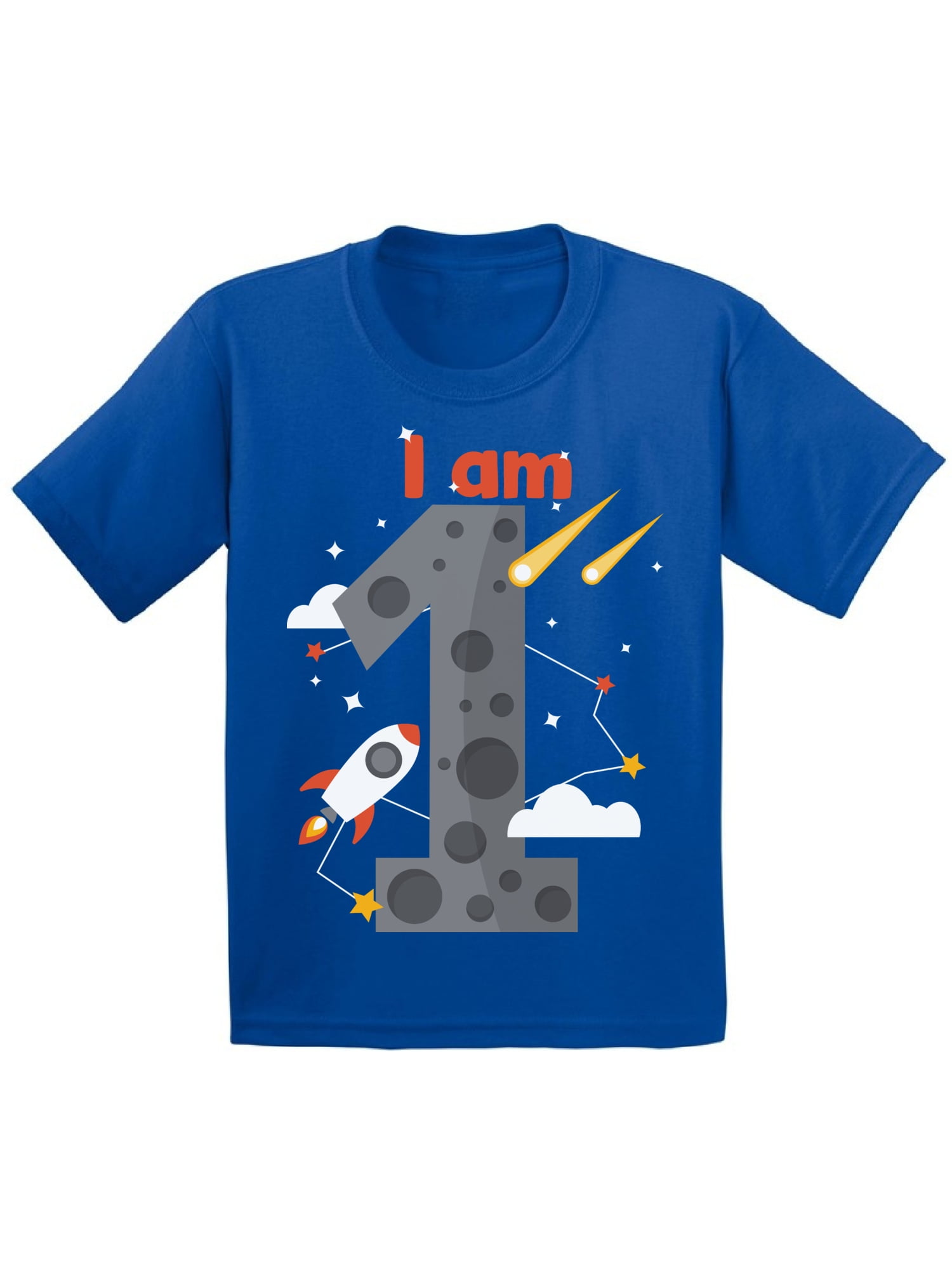 Awkward Styles First Birthday Baby Tshirt for Boy Girl I Am 1 Birthday Infant Shirt Cute Rocket