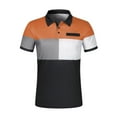 thumbnail image 4 of Golf Shirts for Men Short Sleeve Tees Tops Mens Casual Color Block Pullover Button Collared Breathable Slim Athletic Workout Tshirts Shirt, 4 of 8