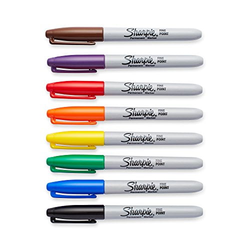 Sharpie 30078 Permanent Markers, Fine Point, Classic Colors, 8 Count