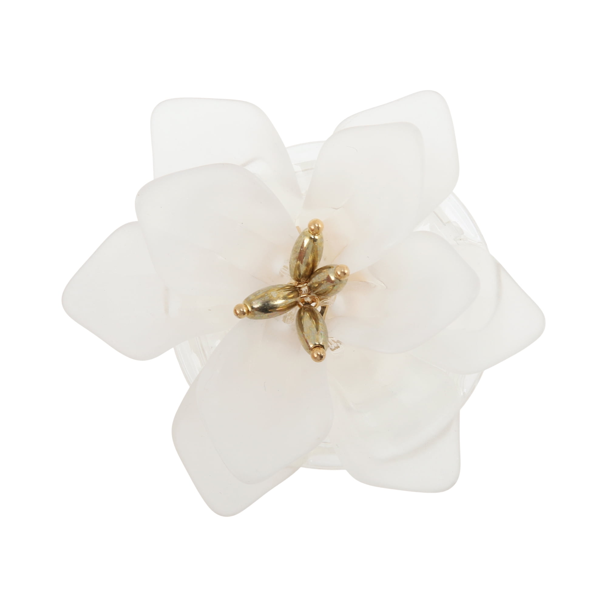 Unique Bargains Resin Lotus Phone Grip 1 Pc White