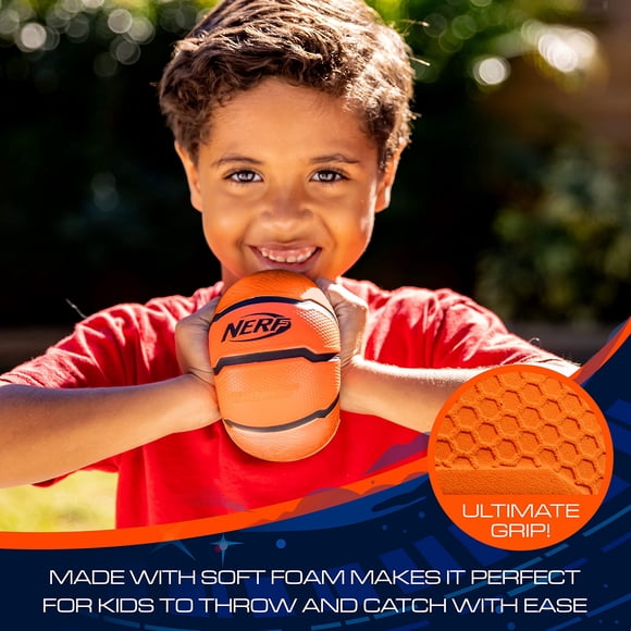 Nerf Mini Foam Basketballs - Indoor + Outdoor Foam Basketballs - 5"" Inch Basketballs for Mini + Over The Door Basketball Hoops - 2 Balls Included - Replacement Mini Basketballs - Orange